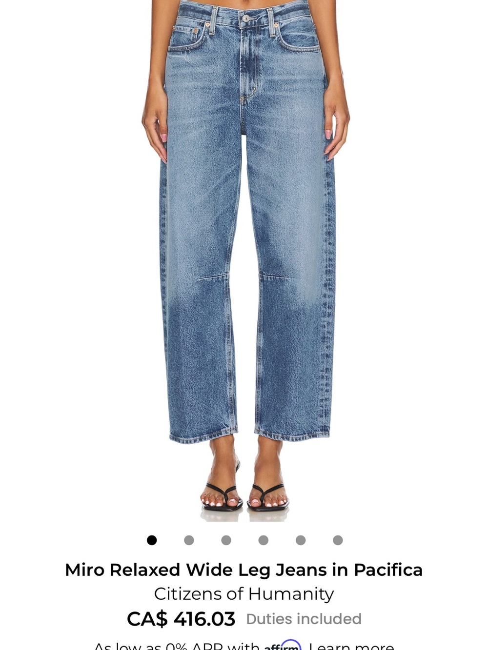 Citizens Of Humanity Relaxed Wide-Leg Jeans in Light Wash Blue